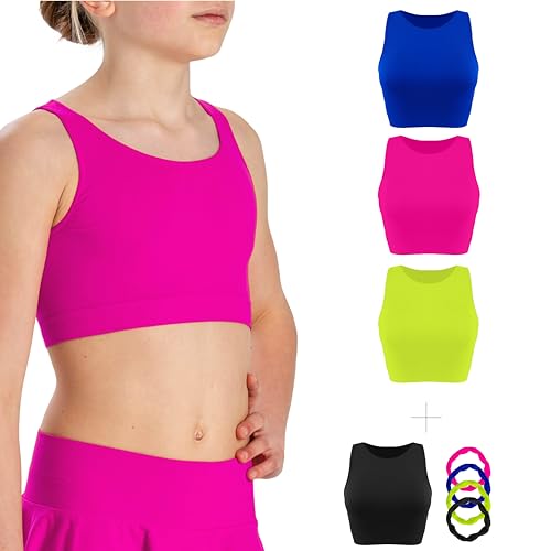 Risalti Bustier Mädchen Amerikanisches Mikrofaser 3 STK - Top Mädchen Bustier, Crop Top Mädchen, Sport Top Mädchen, BH Mädchen, Tops Für Mädchen, Tank Tops, Armbänder Gratis - Made In Italy von Risalti