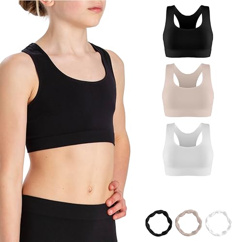 Risalti Bustier Mädchen Olympic Mikrofaser 3 STK - Sport Top Mädchen, Mädchen Bustier, Crop Top Mädchen, BH Mädchen, Tops Für Mädchen, Tank Tops Nahtlose, Armbänder Gratis - Made In Italy von Risalti
