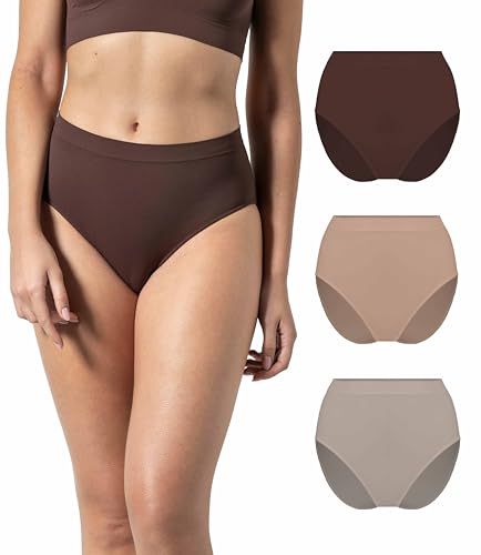 Risalti Unterhosen Damen High Waist Slips Mikrofaser 3 STK. - Seamless Slips Damen, Damen Unterwäsche, Weicher als Baumwoll Unterwäsche Damen, Schlüpfer Damen - Made in Italy von Risalti