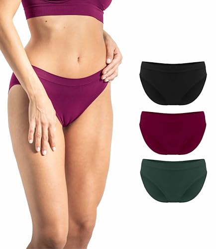 Risalti Unterhosen Damen Mikrofaser-Slips Klassischen 3 STK. - Seamless Slips Damen, Damen Unterwäsche, Weicher als Baumwoll Unterwäsche Damen, Atmungsaktiv - Made in Italy von Risalti