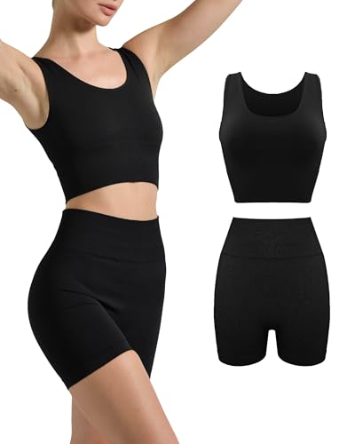 Risalti Shorts Damen High Waist Rippenstoff Ilena - Kurze Sporthose Damen Elegant aus Mikrofaser, Nahtlose Sport Shorts Damen, Sporthose Damen Kurz, Gym Shorts Damen - Made in Italy von Risalti
