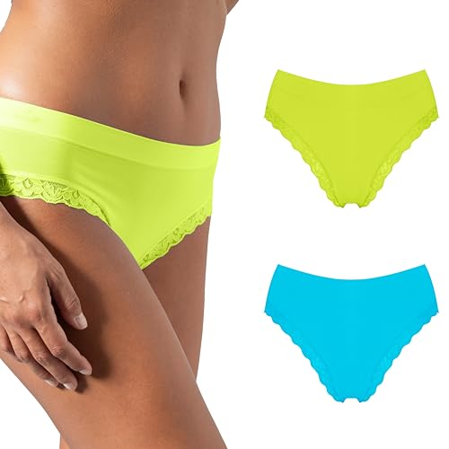 Risalti Slip Damen Spitze Letizia 2 STK - Unterhosen Damen Spitze, Unterwäsche Frauen, Seamless Slips Damen, Weicher als Unterhosen Damen Baumwolle - Made in Italy Risalti Slip Damen Spitze Letizia 2 STK - Unterhosen Damen Spitze, Unterwäsche Frauen, Seamless Slips Damen, Weicher als Unterhosen Damen Baumwolle - Made in Italy von Risalti