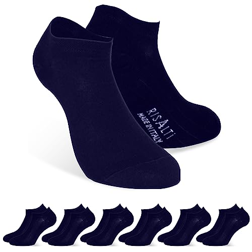 Risalti Sneaker Socken Damen & Herren 6 Paar - Füßlinge Damen Kurze mit Atmungsaktiver 100% Baumwolle, Kurzsocken Set Unisex Sportsocken, Socken Herren, Socken Damen - Made in Italy von Risalti