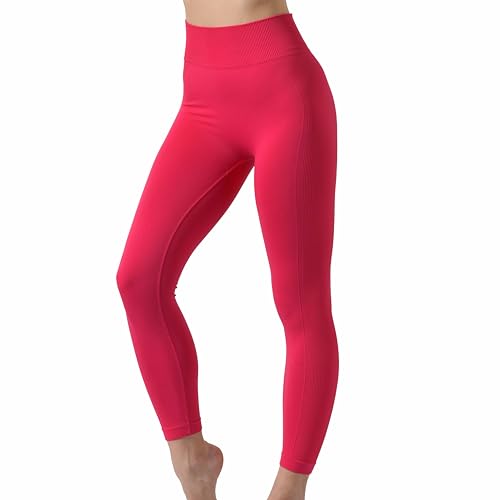 Risalti Sport Leggings Damen High Waist Rippenstoff Ilena - Sporthose Damen Lang Elegant aus Mikrofaser, Gym Leggings Damen, Stretch-Hosen Nahtlos, Sportleggins Damen Lang - Made In Italy von Risalti