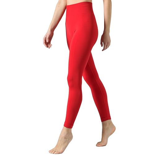 Risalti Sport Leggings Damen High Waist Rippenstoff Ilena - Sporthose Damen Lang Elegant aus Mikrofaser, Gym Leggings Damen, Stretch-Hosen Nahtlos, Sportleggins Damen Lang - Made In Italy von Risalti