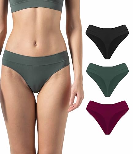 Risalti String Tanga Damen Set Unterwäsche Frauen Microfaser-Slip 3 Stück - Damen Unterhosen, Seamless Slips Damen, Damen Unterwäsche, Atmungsaktiv - Made in Italy von Risalti