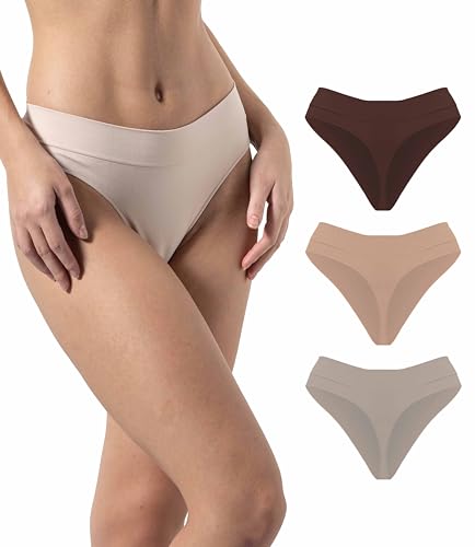 Risalti String Tanga Damen Set Unterwäsche Frauen Microfaser-Slip 3 Stück - Damen Unterhosen, Seamless Slips Damen, Damen Unterwäsche, Atmungsaktiv - Made in Italy von Risalti