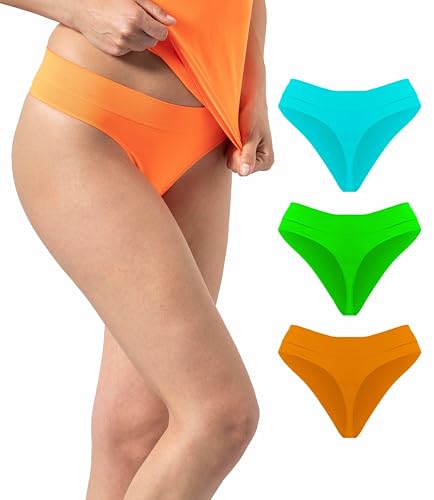 Risalti String Tanga Damen Set Unterwäsche Frauen Microfaser-Slip 3 Stück - Damen Unterhosen, Seamless Slips Damen, Damen Unterwäsche, Atmungsaktiv - Made in Italy von Risalti