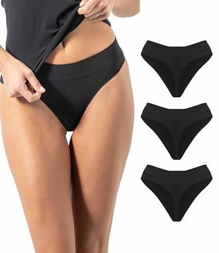 Risalti Stringtanga Slip für Damen, Mikrofaser, 3 Stück, Unterwäsche für Damen, nahtlos, bequemer, aus Baumwolle, brasilianische Damen, Damenunterwäsche, hergestellt in Italien, von Risalti