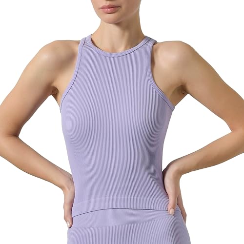 Risalti Tank Top Damen Sexy Rippenstoff Sara - Unterhemd Damen, Sport BH Damen Eleganter, Sport Bustier Damen, Fitness Tanktops Frauen Ohne Bügel, Sport Top Damen Nahtloser - Made in Italy von Risalti