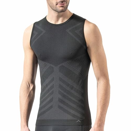 Risalti Thermoshirt Herren Ärmellos Funktionsunterwäsche Herren Energy - Thermo Muskelshirts Herren Elastische, Compression Shirt und atmungsaktive, Nahtloses Herren Unterwäsche - Made in Italy von Risalti