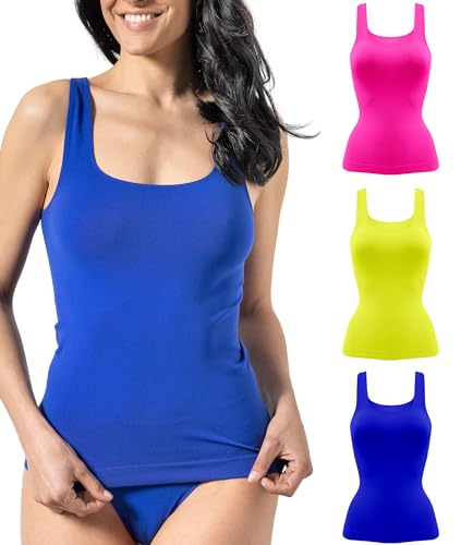 Risalti Top Damen mit Breiter Träger aus Mikrofaser 3 Stück – Basic Trägertop, Nahtloses Unterhemd für Alltag und Freizeit, Weiches Damenoberteil - Made in Italy von Risalti