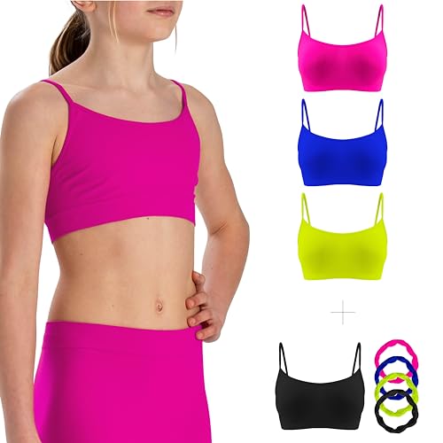 Risalti Top Mädchen Bustier Spaghetti 3 STK - Bustier Mädchen, Crop Top Mädchen, BH Mädchen, Tops Für Mädchen, Tank Tops, Unterhemd Mädchen Nahtlose, Armbänder Gratis - Made In Italy von Risalti