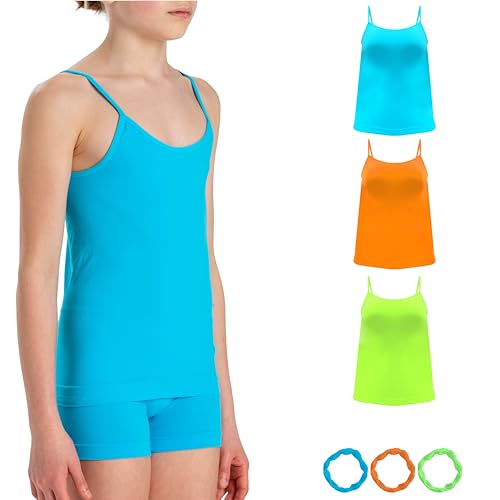 Risalti Unterhemden Mädchen Spaghetti Microfaser 3 STK - Top Mädchen, Tops Für Mädchen, Unterhemd Mädchen, Tops Mädchen, Unterwäsche Für Mädchen Nahtlose, Armbänder Gratis - Made in Italy von Risalti