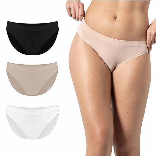 Risalti Unterhosen Damen Bambus Slip Klassischer 3stk - Unterwäsche Frauen, Slip Damen, Damen Unterwäsche, Weicher als Unterhosen Damen Baumwolle, Seamless Slips Damen - Made In Italy von Risalti