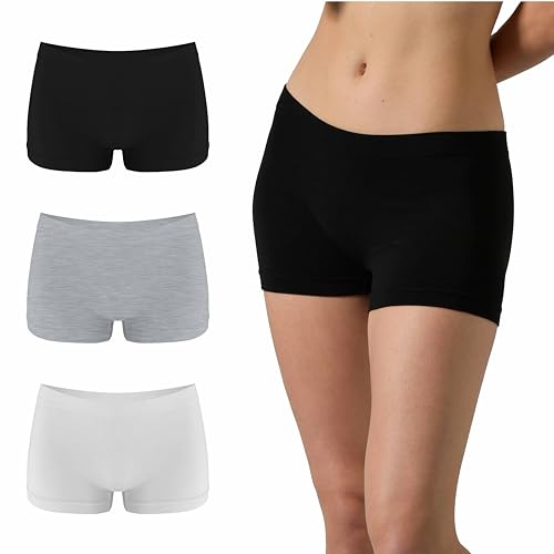 Risalti Unterhosen Damen Boxershorts Damen Bambus 3 STK - Pantys Damen, Unterwäsche Frauen Weicher als Unterhosen Damen Baumwolle, Damen Boxershorts, Hotpants Damen Unterwäsche - Made in Italy von Risalti