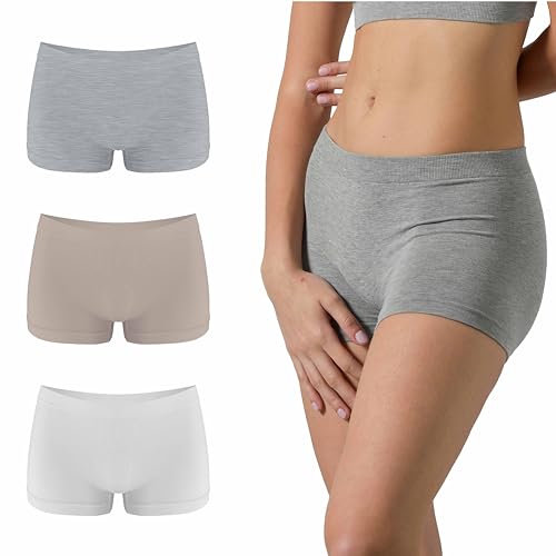 Risalti Unterhosen Damen Boxershorts Damen Bambus 3 STK - Pantys Damen, Unterwäsche Frauen Weicher als Unterhosen Damen Baumwolle, Damen Boxershorts, Hotpants Damen Unterwäsche - Made in Italy von Risalti