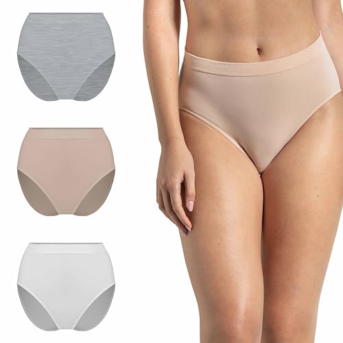 Risalti Damen Unterwäsche: High Waist Bambus Slip 3stk - Weicher als Baumwolle, Seamless, Made In Italy von Risalti