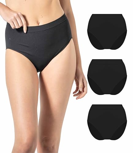 Risalti Unterhosen Damen High Waist Slips Mikrofaser 3 STK. - Seamless Slips Damen, Damen Unterwäsche, Weicher als Baumwoll Unterwäsche Damen, Schlüpfer Damen - Made in Italy von Risalti