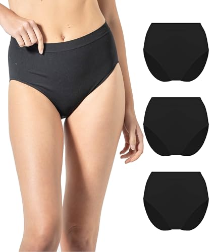 Risalti High Waist Unterhosen Für Damen Microfaser 3er Pack – Damen Slips Nahtlos Ohne Etiketten, Seamless Unterwäsche, Atmungsaktiv, Bequeme Panties Für Alltag Und Sport - Made In Italy von Risalti