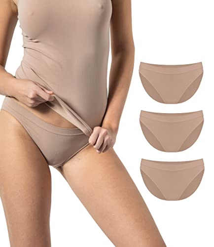 Risalti Unterhosen Damen Low Rise Mikrofaser Slips 3 STK - Seamless Slips Damen, Damen Unterwäsche, Weicher als Baumwoll Unterwäsche Damen, Atmungsaktiv - Made in Italy von Risalti