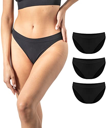 Risalti Damen Slips Nahtlos Microfaser Low Waist 3er Pack – Unterhosen Damen Ohne Naht Und Etiketten, Seamless Unterwäsche, Atmungsaktiv, Bequeme Panties Für Alltag Und Sport - Made In Italy von Risalti