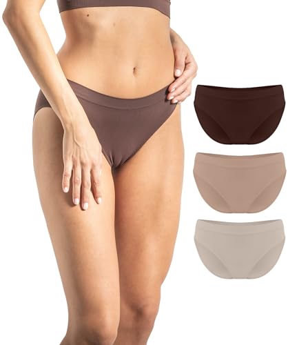 Risalti Damen Slips Nahtlos Microfaser 3er Pack – Unterhosen Damen Ohne Naht Und Etiketten, Seamless Unterwäsche, Atmungsaktiv, Bequeme Panties Für Alltag Und Sport - Made In Italy von Risalti