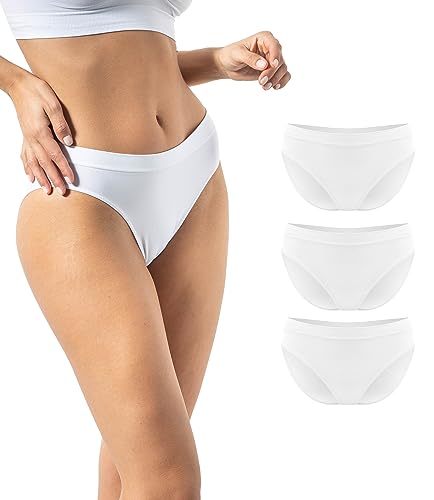 Risalti Damen Slips Nahtlos Microfaser 3er Pack – Unterhosen Damen Ohne Naht Und Etiketten, Seamless Unterwäsche, Atmungsaktiv, Bequeme Panties Für Alltag Und Sport - Made In Italy von Risalti