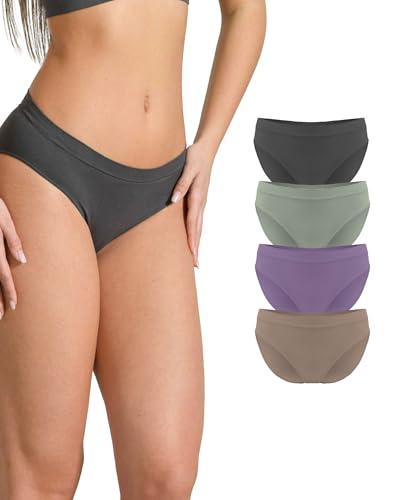 Risalti Unterhosen Damen Slip Eco Friendly 4Stk – Nahtlose Slip Damen aus Y.E.E.S Green Mikrofaser, Nachhaltige Unterwäsche Frauen - Made in Italy von Risalti