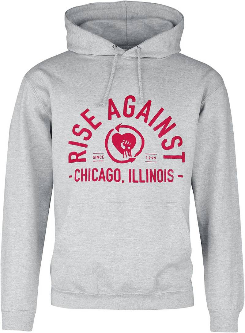 Rise Against Kapuzenpullover - Classic Arch - M bis XXL - für Männer - Größe M - grau meliert  - Lizenziertes Merchandise! von Rise Against