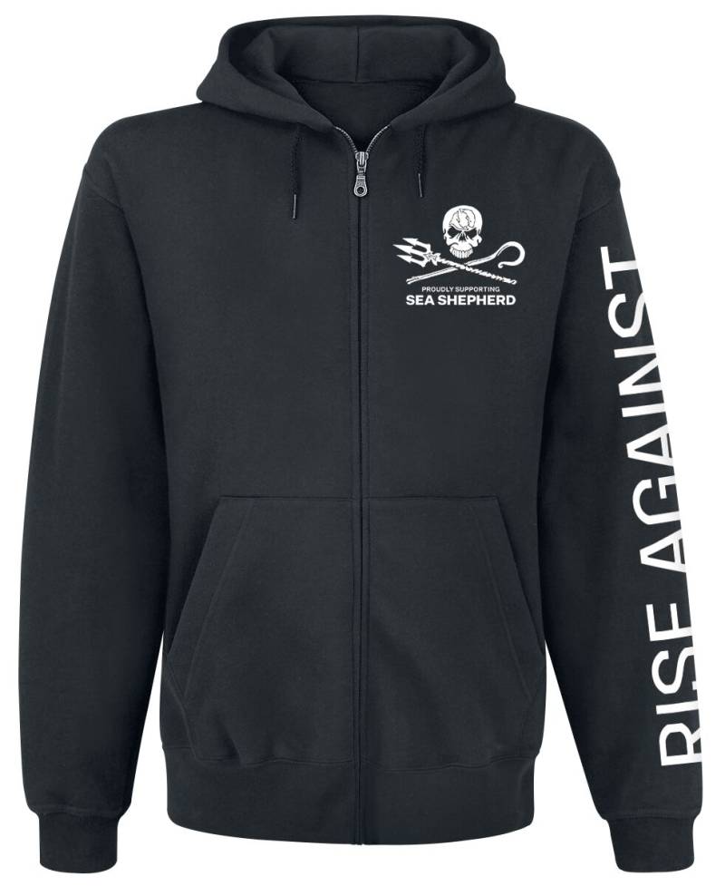 Rise Against Kapuzenpullover - Sea Shepherd Cooperation - Our Precious Time Is Running Out - S bis 3XL - für Männer - Größe XL - schwarz  - EMP von Rise Against