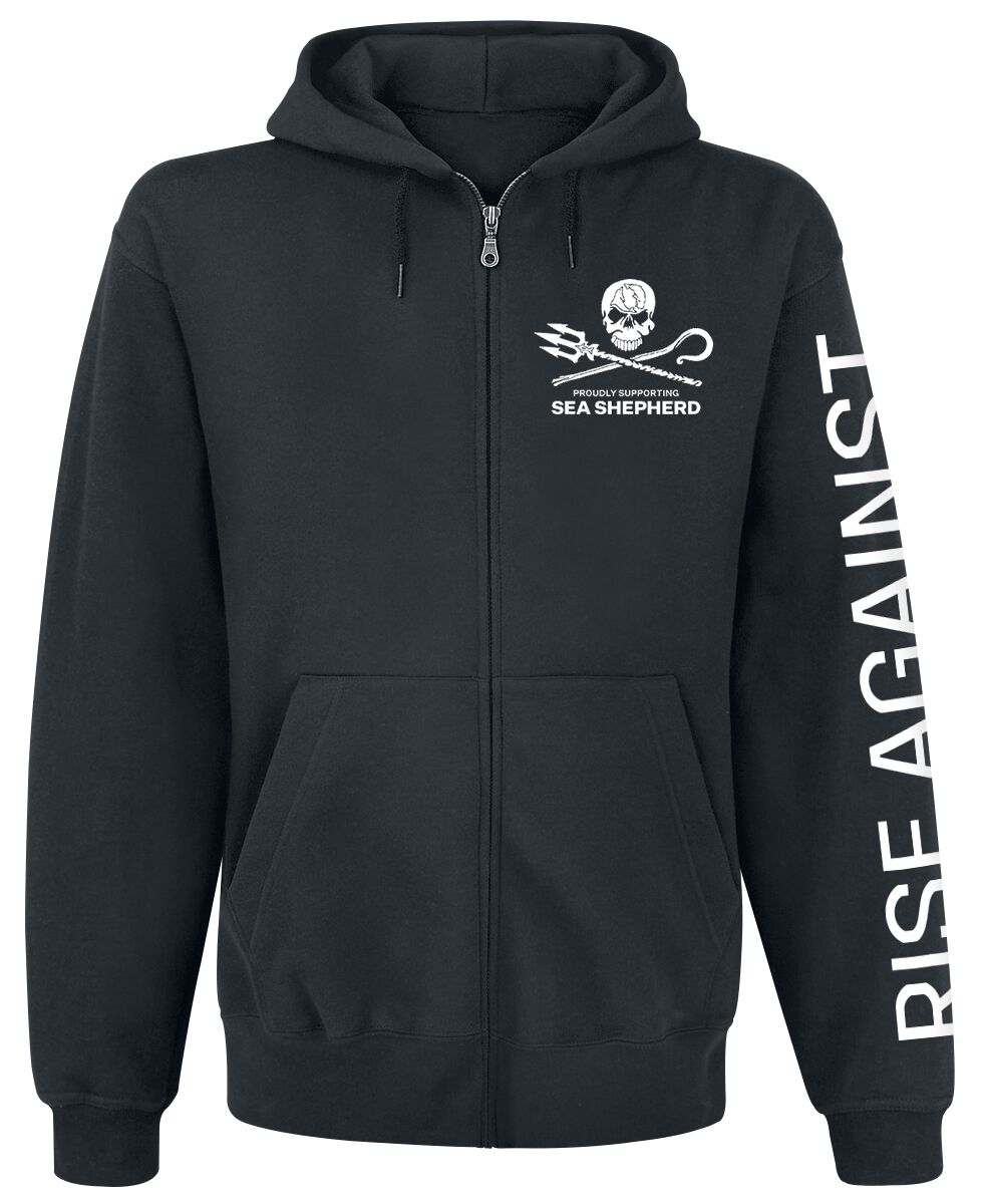 Rise Against Kapuzenpullover - Sea Shepherd Cooperation - Our Precious Time Is Running Out - S bis 3XL - für Männer - Größe XL - schwarz - EMP Rise Against Kapuzenpullover - Sea Shepherd Cooperation - Our Precious Time Is Running Out - S bis 3XL - für Männer - Größe XL - schwarz - EMP von Rise Against