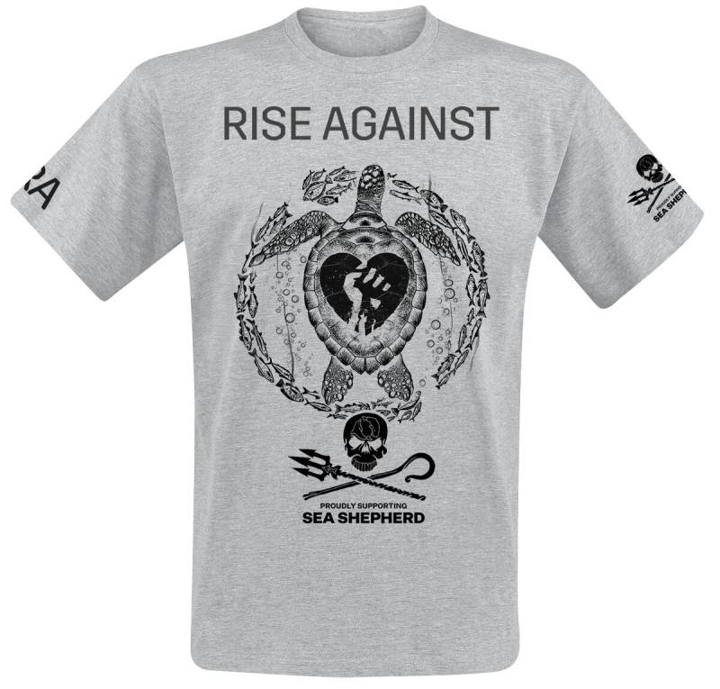 Rise Against T-Shirt - Sea Shepherd Cooperation - Our Precious Time Is Running Out - S bis 3XL - für Männer - Größe M - grau meliert  - EMP exklusives von Rise Against