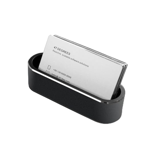 Visitenkartenhalter für Schreibtisch-Display, Schwarz Aluminium Visitenkartenhalter Display Büro-Desktop-Visitenkartenständer Organizer Für Ausstellung, Zuhause & Büro von Risegun