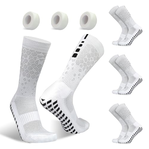 Risheng 3 Paare football socks fußballsocken fussball socken grip socken fussball anti rutsch socken fussball herren für Herren Damen kinder Für Basketball Yoga Wandern Laufen von Risheng