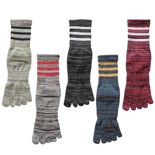 Risheng 5 Paar Zehensocken Herren Socken Herren 39-42 Bunt FüNf Finger Socken Baumwolle Five Finger Socken Mit Zehen FüR Sport Laufende von Risheng