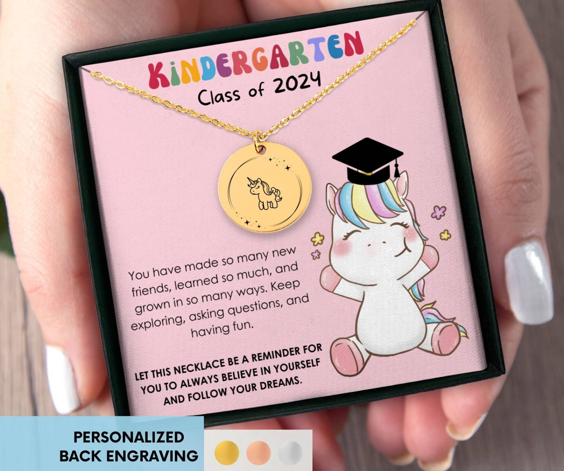 Kindergarten-Abschluss-Mädchen-Halskette, Letzter Tag Des Kindergarten-Abschluss-Geschenks, Zierliche Halskette Für Kinder von RisingRebels