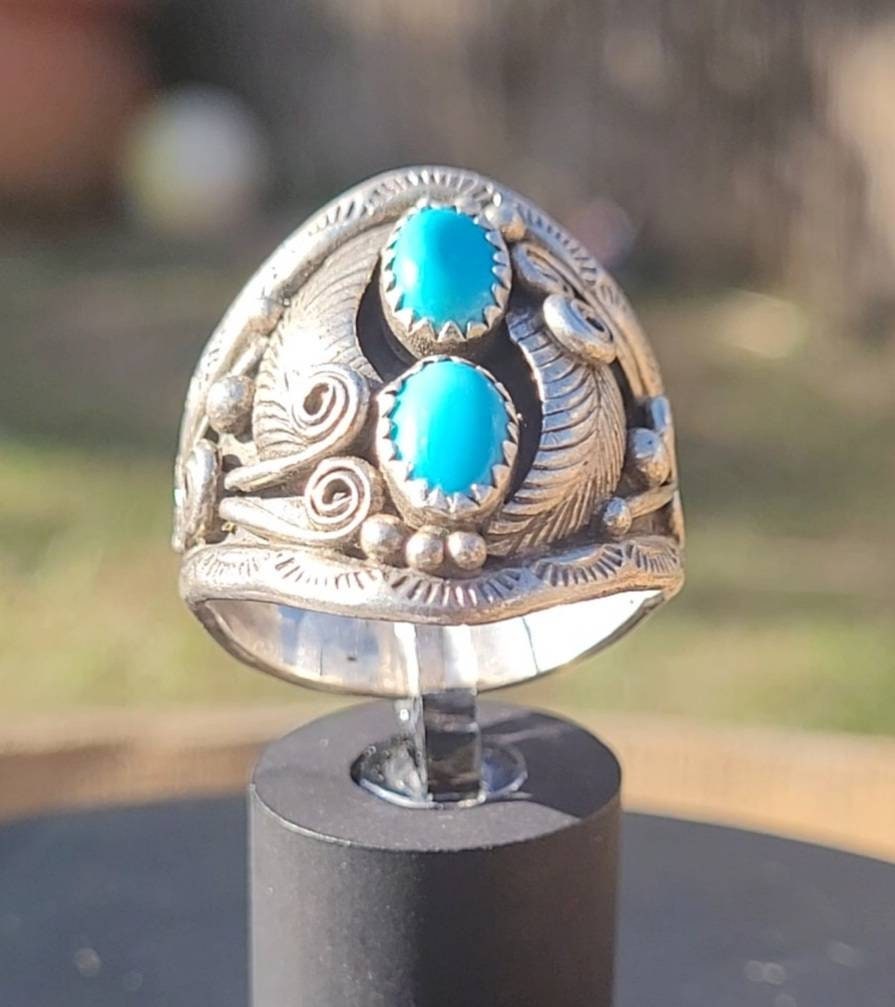 Vintage 2 Stein Ring von RisingThunderJewelry