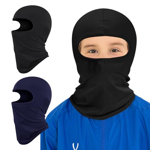 Kinder-Sturmhaube, Gesichtsmaske, dünnes Helmfutter, Gesichts- und Halsabdeckung, Maske für Jungen und Mädchen, leichte Halstuch, Skifahren, Radfahren, Angeln, 2 Stück, Schwarz und Marineblau, Kinder-Sturmhaube, Gesichtsmaske, dünnes Helmfutter, Gesichts- und Halsabdeckung, Maske für Jungen und Mädchen, leichte Halstuch, Skifahren, Radfahren, Angeln, 2 Stück, Schwarz und Marineblau, von Risipu