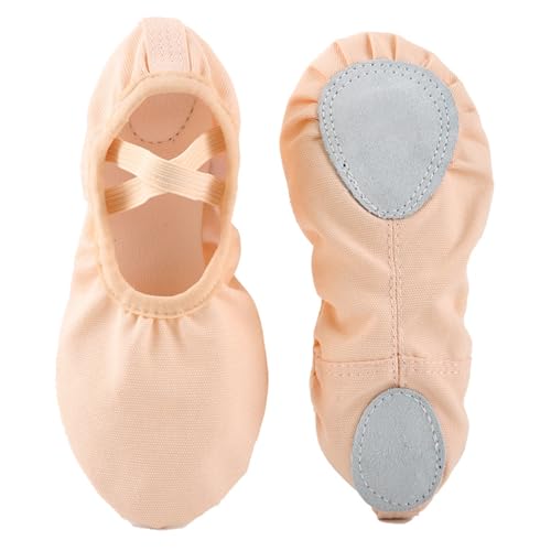 Risipu Ballettschuhe Mädchen Keine Krawatte Design Weiche Sohle Gymnastikschuhe Mädchen Weich und Bequem Ballettschuhe (Yellow, Grundschulkind, 30, Numerisch, EU Schuhgrößensystem, M) von Risipu