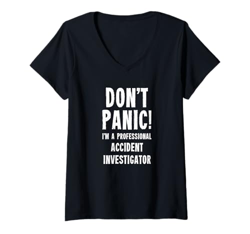 Damen Unfall-Ermittler T-Shirt mit V-Ausschnitt von Risk Management Department Gifts & T-Shirts