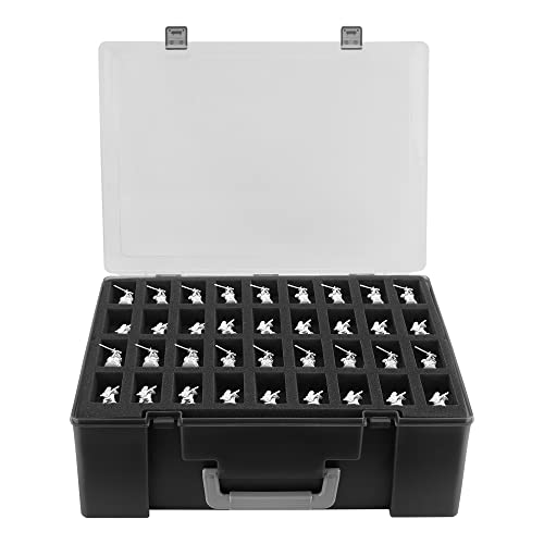 RISOU Miniatur Spielzeug Organizer,108 Slot Modell Mini Spielzeug Tragetasche, kompatibel mit Warhammer 40k, Dungeons & Dragons. (Schwarz), RU-SCSLH-EU von Risou