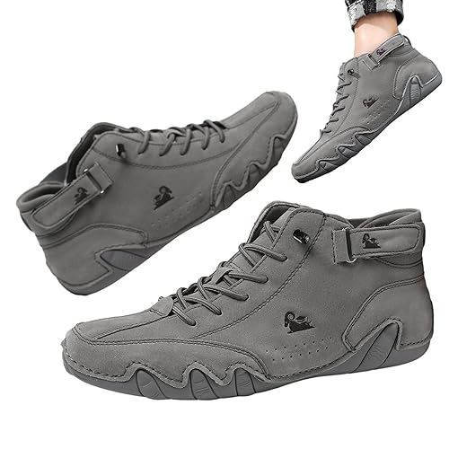 Rissunkv Italienische Schuhe Herren Wasserdicht - rutschfeste, atmungsaktive Magic Sticker Unisex Outdoor-Schuhe - High Top Outdoor Casual Sneakers, Schuhe für Herren, Wandern von Rissunkv