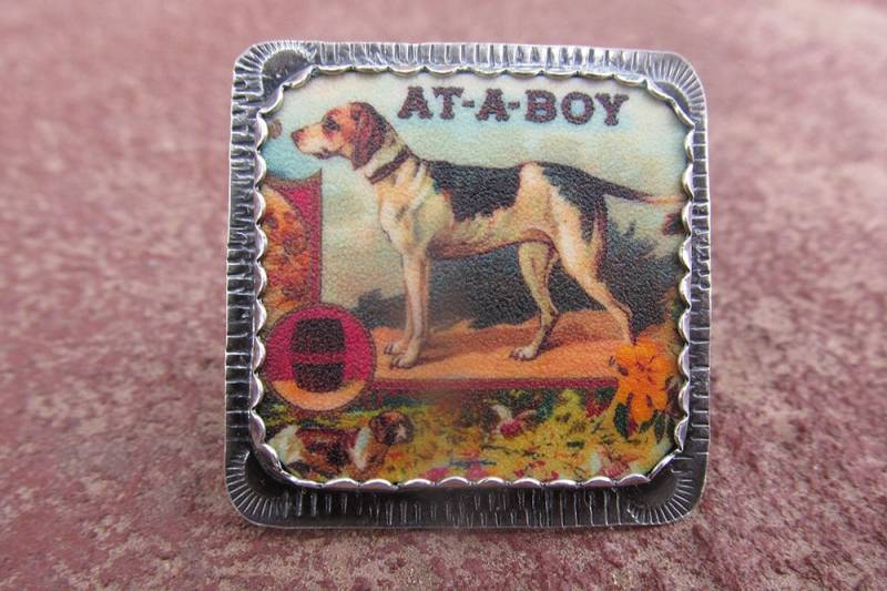 Atta Boy Cocktail Ring Sterling Silber Und Schrumpffolie Reiter Beagle Hound Schmuck von RistraRanch