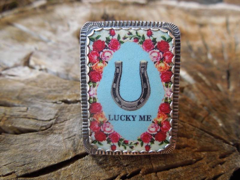 Neue Lucky Me Hufeisen Cocktail Ring Aus Sterling Silber Und Schrumpffolie Schmuck von RistraRanch