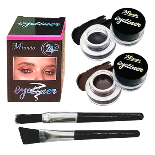 Eyeliner-Gel, Augenbrauenpomade, 2-in-1-Kit für langanhaltenden Gel-Eyeliner und Augenbrauengel, hochintensive Pigmente, wasserfest, mit Eyeliner-Pinsel Ristyur von Ristyur