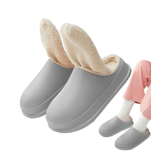 Hausschuhe aus Memory-Schaum,Warme Plüsch-Slip-On-Schuhe | Bequeme Hausschuhe aus Memory-Schaum, warme Plüsch-Schlafzimmerschuhe für den Winter Ristyur von Ristyur