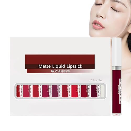 er flüssiger Lippenstift - Antihaft-Lippenfleck,Langlebiges Lipgloss-Set mit 1 Lippenöl, pigmentierte wasserfeste Lippen-Sets, Geschenk für Mädchen und Frauen Ristyur von Ristyur