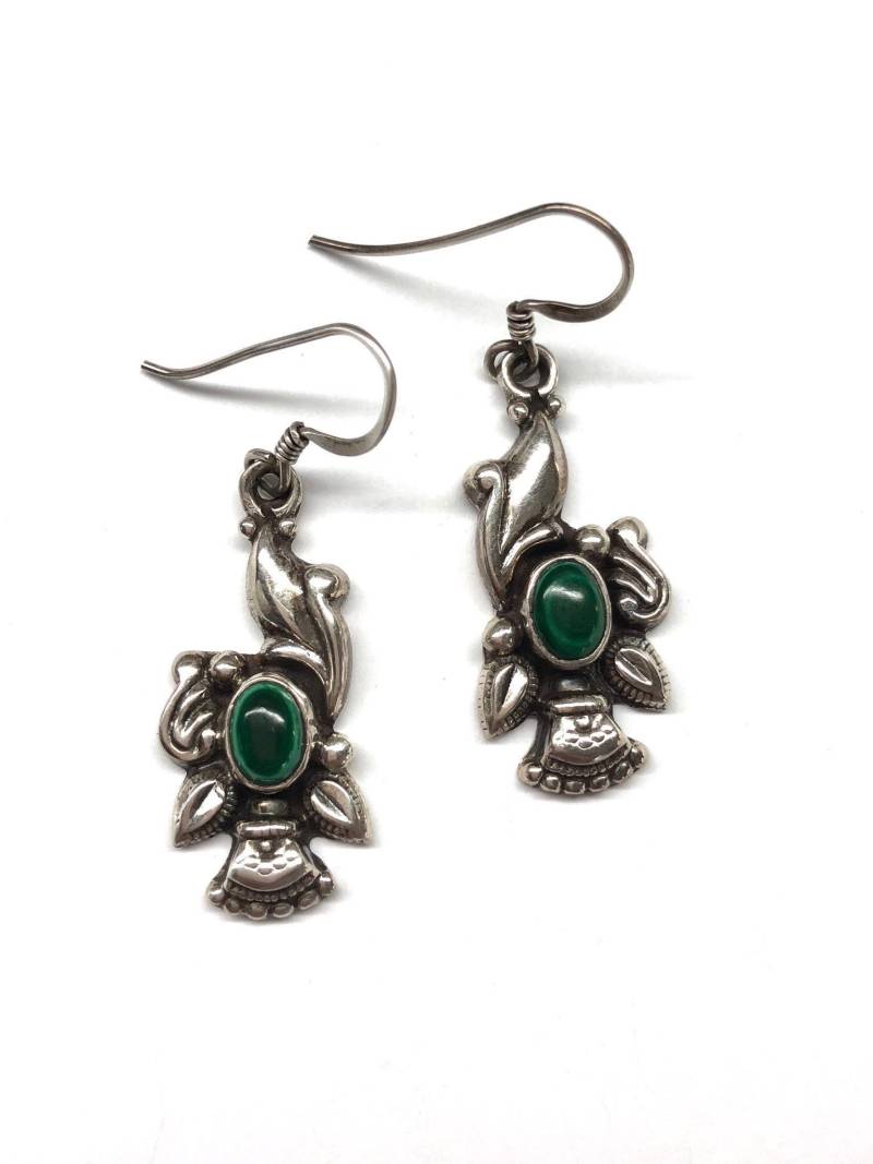 Grüne Malachit Ohrringe, 925 Sterling Silber Ohrringe von RitaCollection