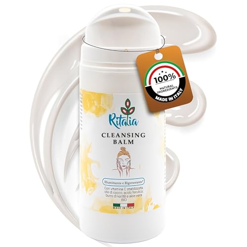 CLEANSING BALM BIO mit ORGANISCHEN Inhaltsstoffen von Ritalia® GESICHTSREINIGUNGSBALSAM entfernt Eyeliner und wasserfestes Mascara. REINIGUNGSBALSAM, ein strahlender und reinigender Reiniger. von Ritalia